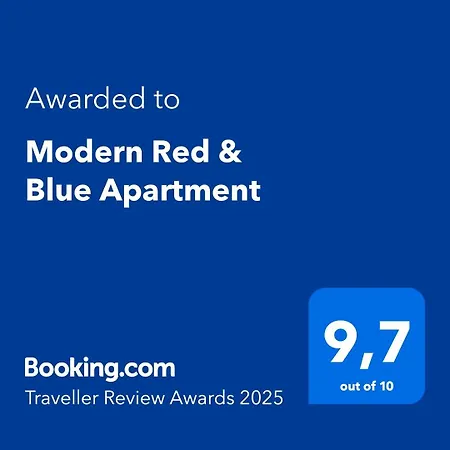 Modern Red & Blue Apartment Podstrana